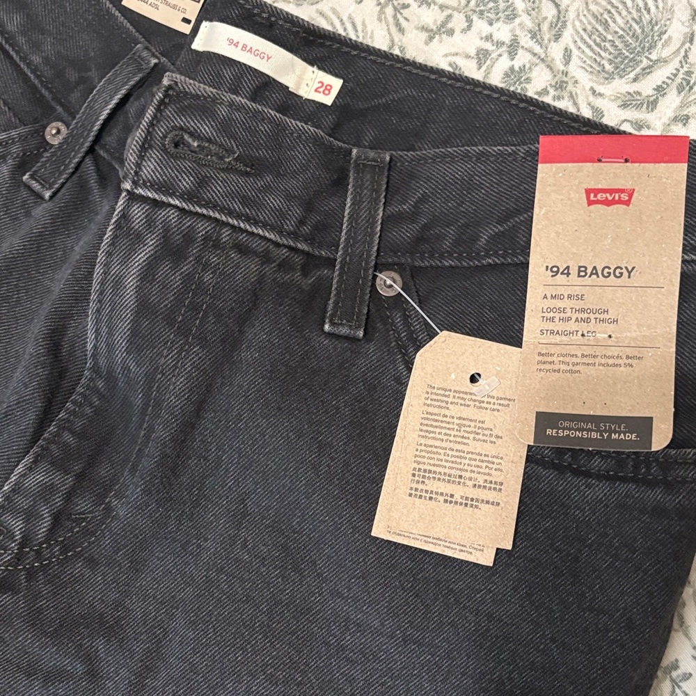 Levi's womens Black '94 Baggy Jeans